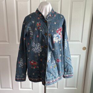 Denim & Co - Embroidered Denim Jacket - Size XL